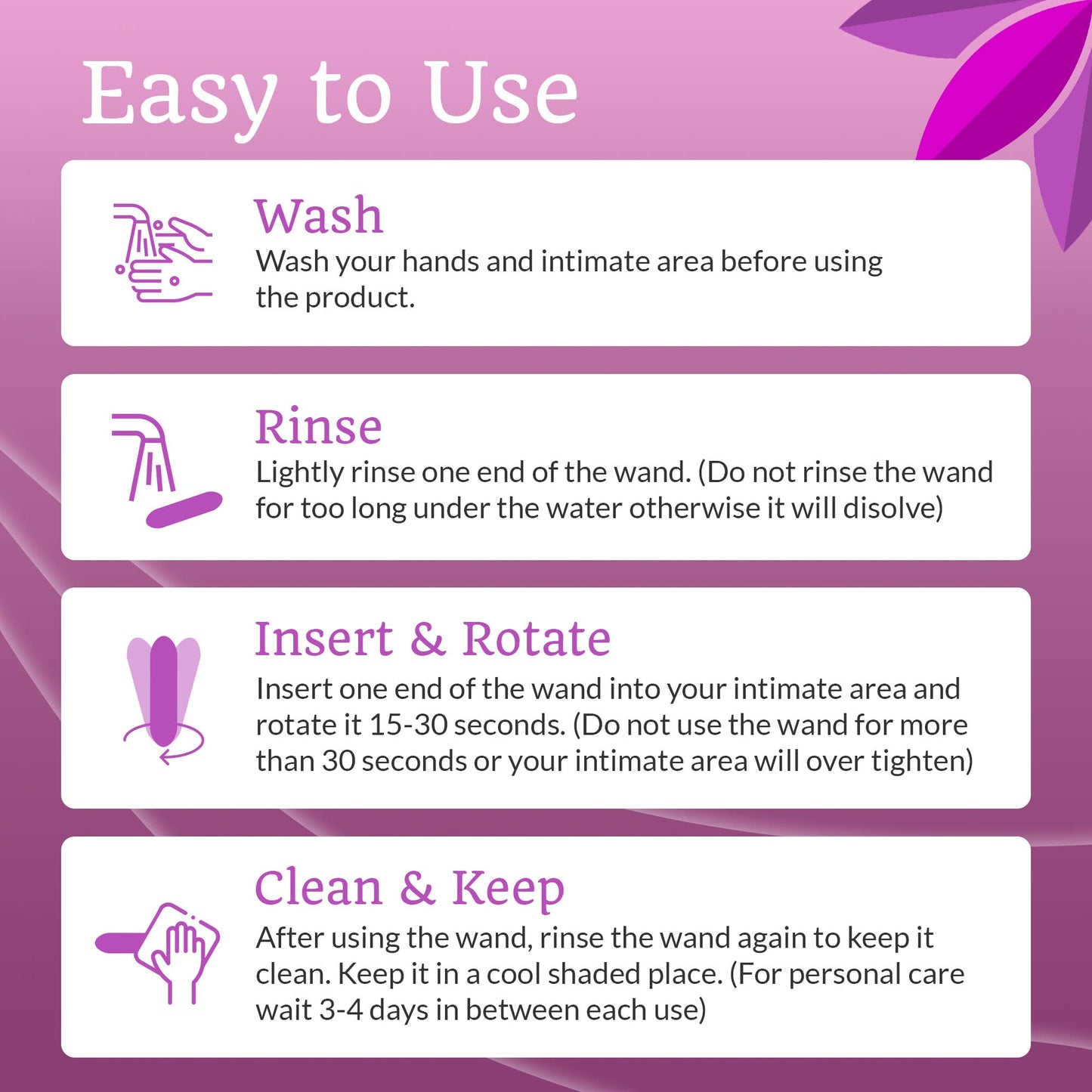 Wonder Co. - Wonder Wand, Upgraded Feminine Care Support, Fast-Acting Wand Essential