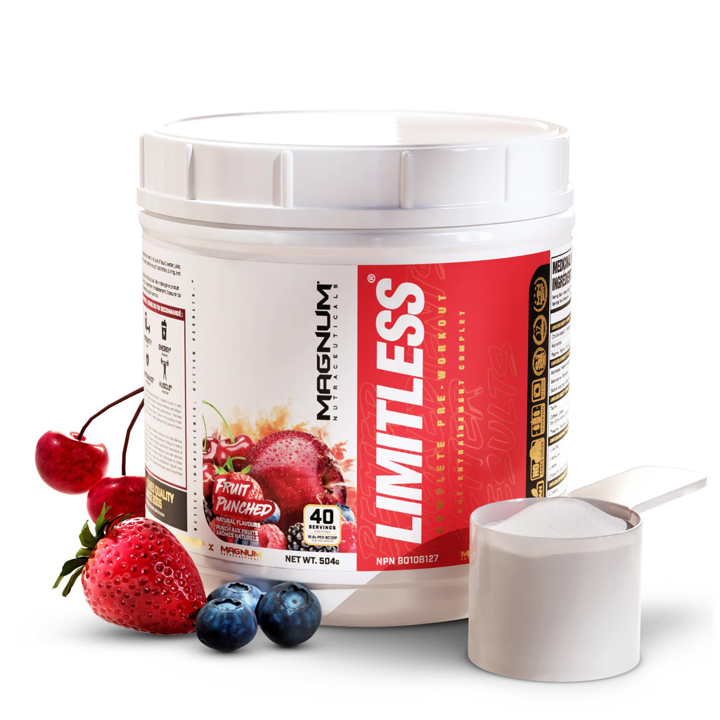 LIMITLESS Magnum 504g - Muscle Workout Powder, Sport Pre Workout for Men and Women, May Assist & Support Increase Energy, Focus, and Endurance - Fruit Punch/Fruit Punch