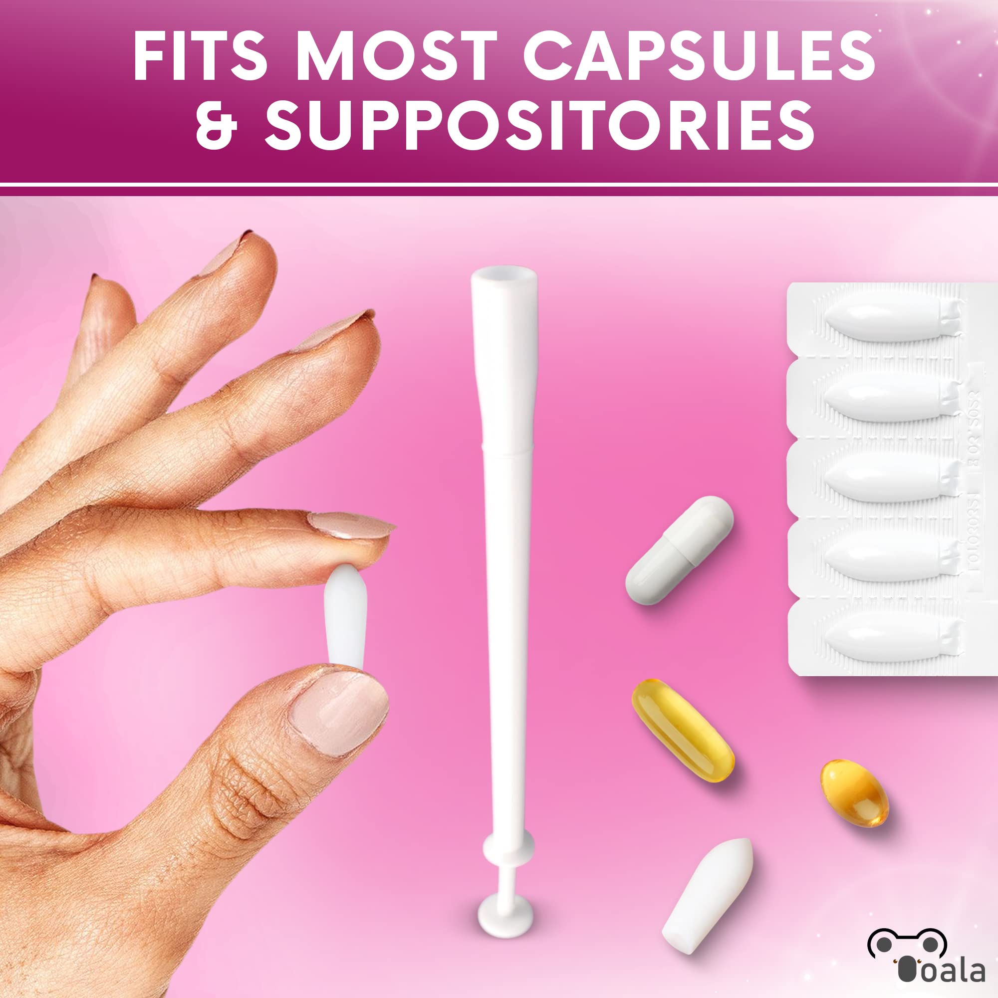 Ooala Disposable Vaginal Suppository Applicators (30-Pack) | Fits Most Brands, Pills, Tablets and Boric Acid Ooala