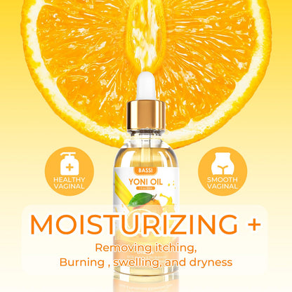 BASSI 2PCS Yoni Oil Organic Feminine Oil Vaginal Moisturizer - Ph Balance for Women - Feminine Deodorant