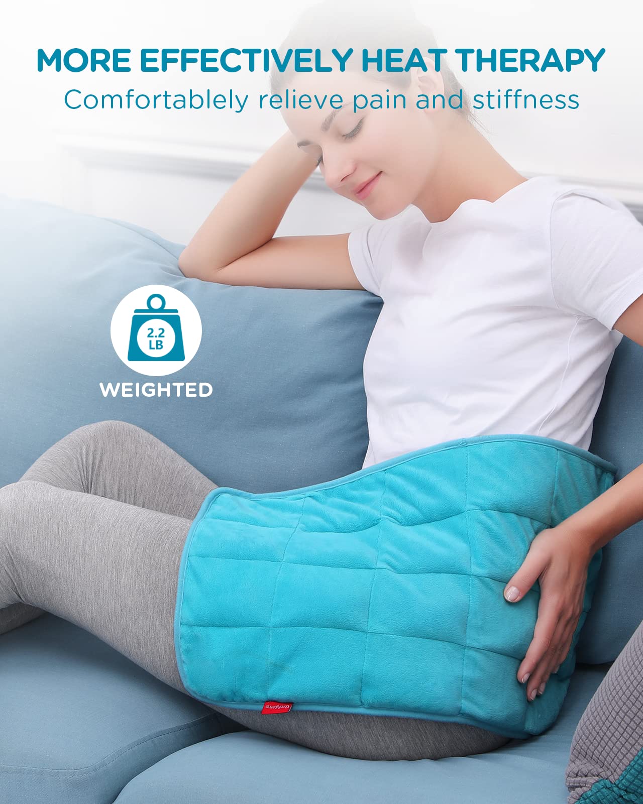 Comfytemp Weighted Heating Pad for Back Pain Relief, FSA/HSA Eligible 2.2lb Electric Heating Comfytemp