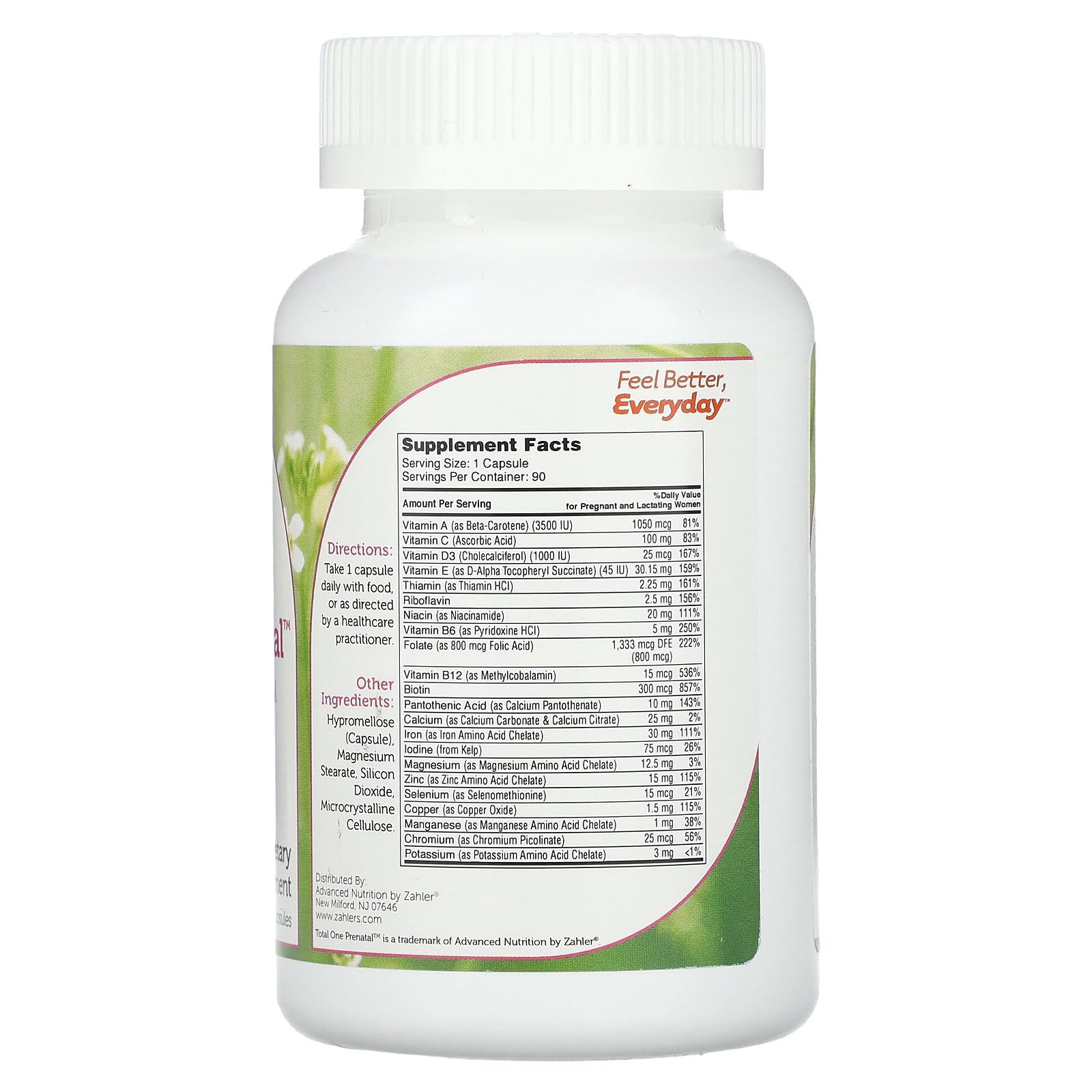 Zahler Total One Prenatal, Essential Once-Daily Prenatal, 90 Capsules Zahlers
