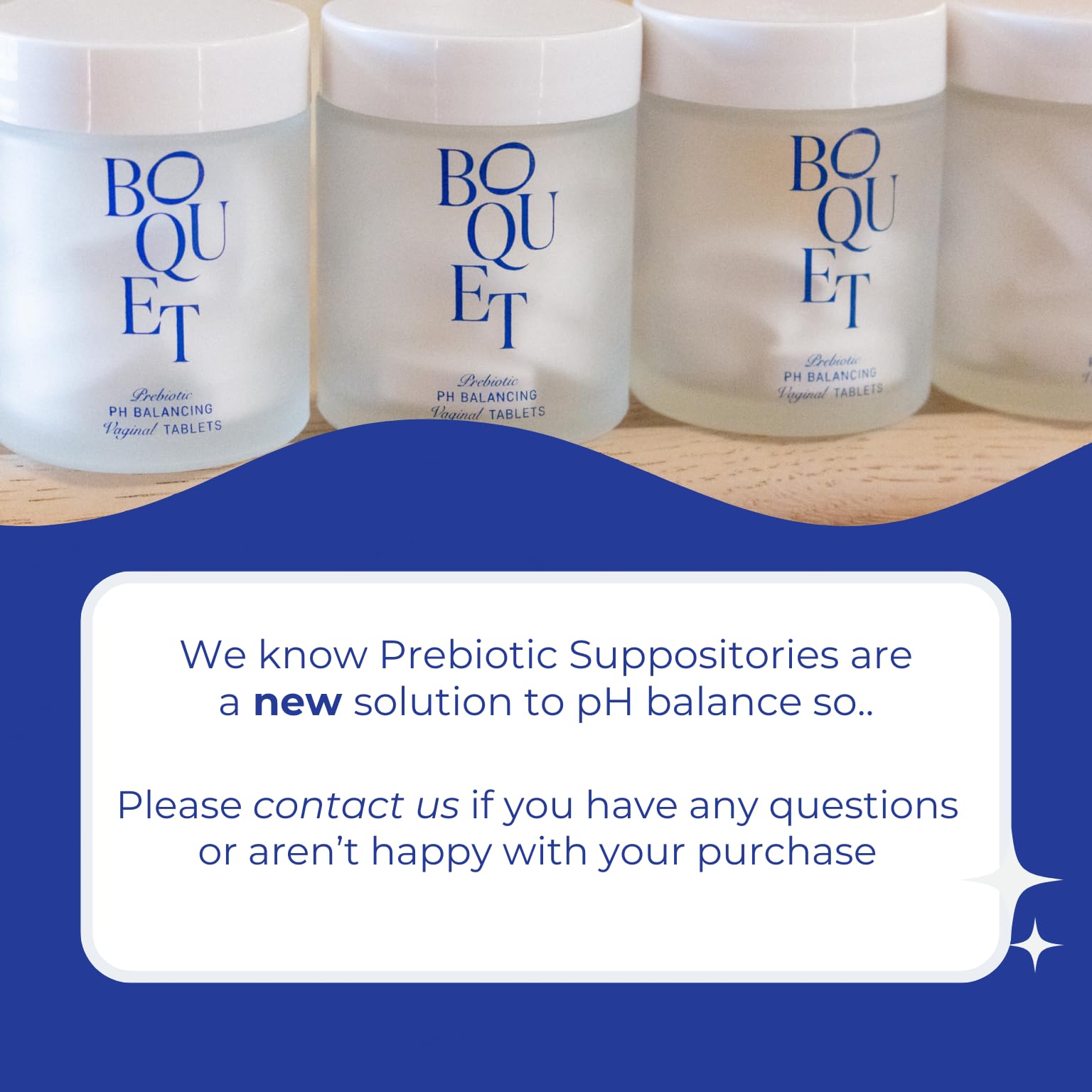 Boquet Vaginal Prebiotic Suppository- Relieve Odor, Prevent Bacterial Vaginosis, Balance pH Boquet