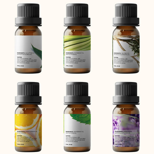 Essential Oils by PURE AROMA 100% Pure Oils kit- Top 6 Aromatherapy Oils Gift Set-6 Pack, 10ML