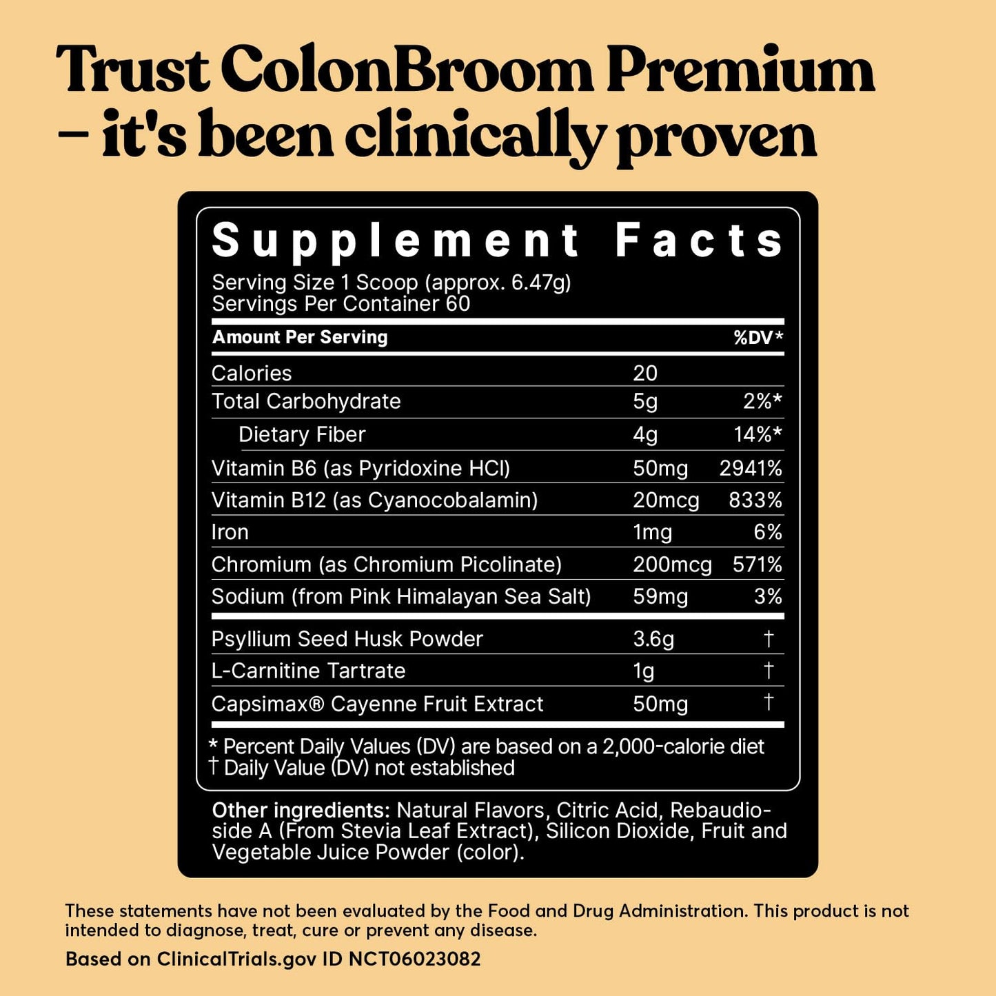 ColonBroom Premium Psyllium Husk Powder (Strawberry) - Colon Cleanse for Bloating