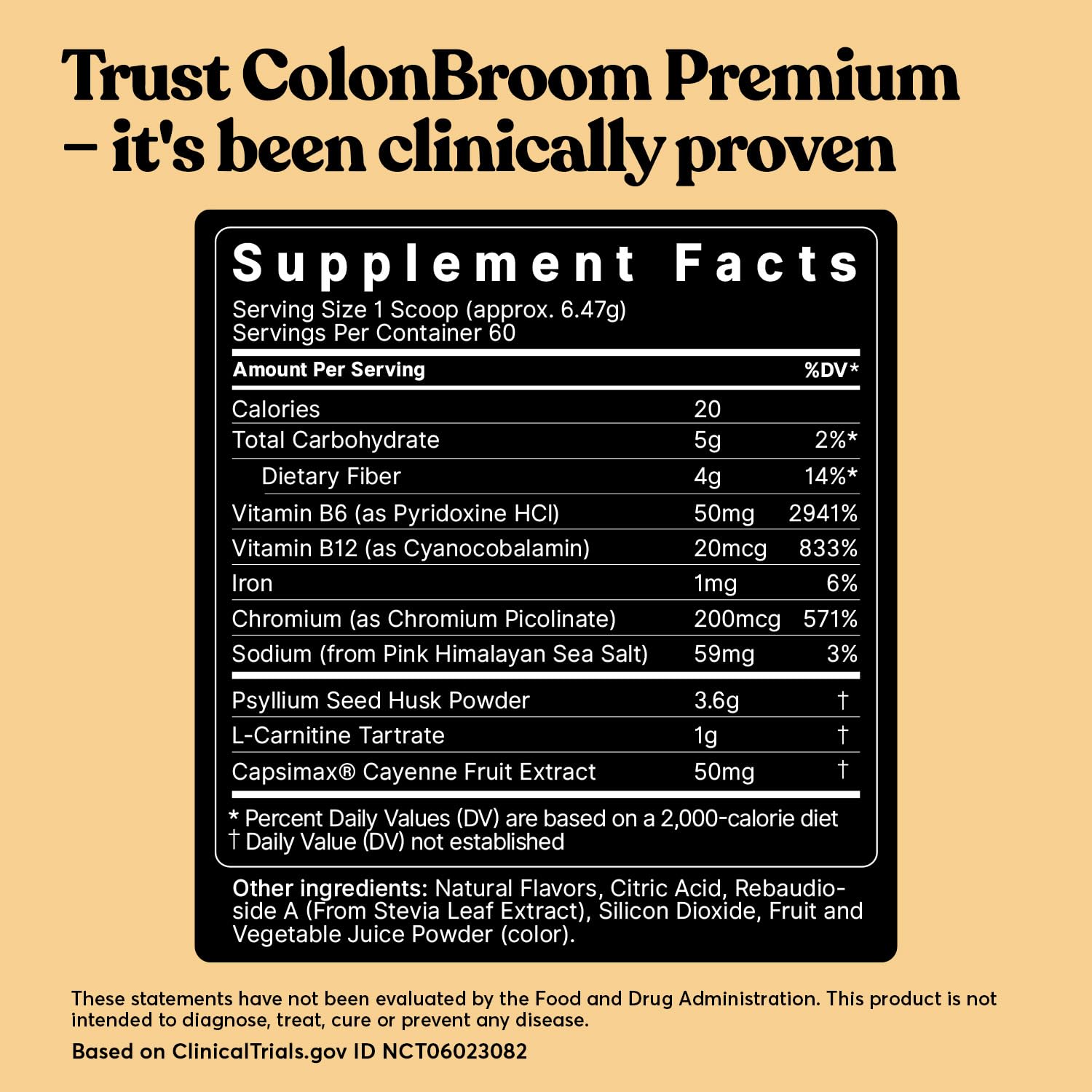 ColonBroom Premium Psyllium Husk Powder (Strawberry) - Colon Cleanse for Bloating ColonBroom