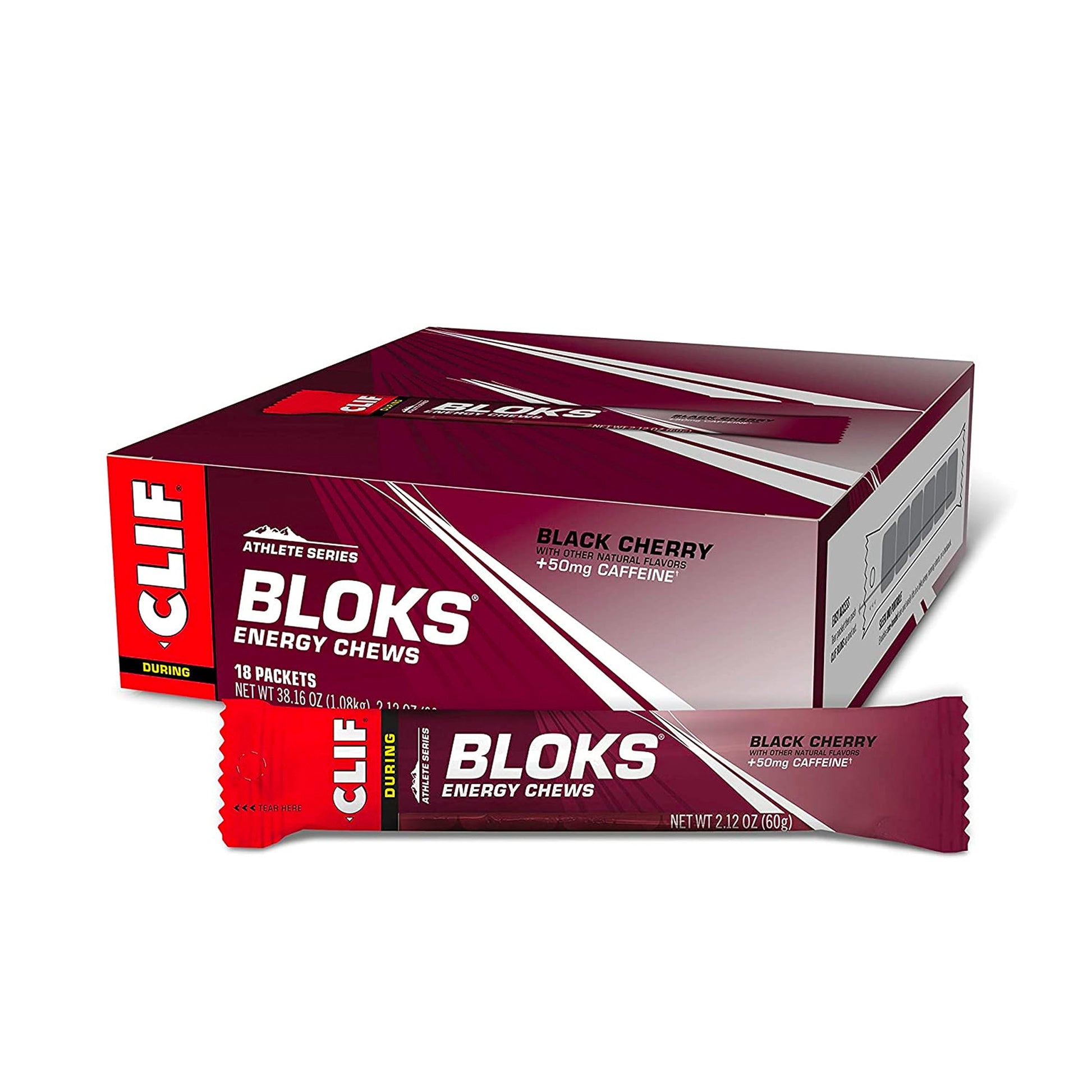 CLIF BLOKS - Black Cherry Flavor with Caffeine - Energy Chews - Non-GMO
