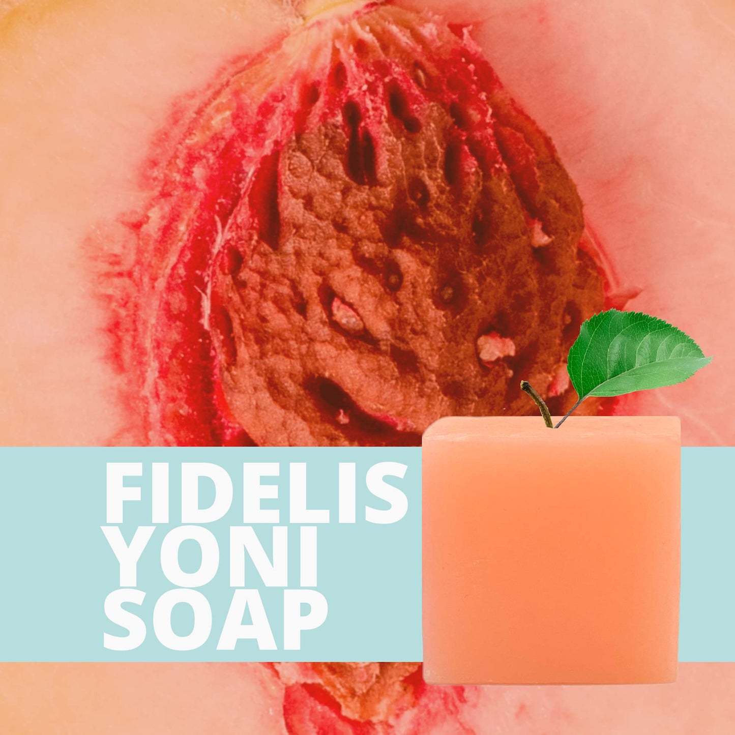 Fidelis Yoni Soap Bar (2 Pack) 3.5 Oz pH Balanced V Clean Natural Feminine Wash (Peach)