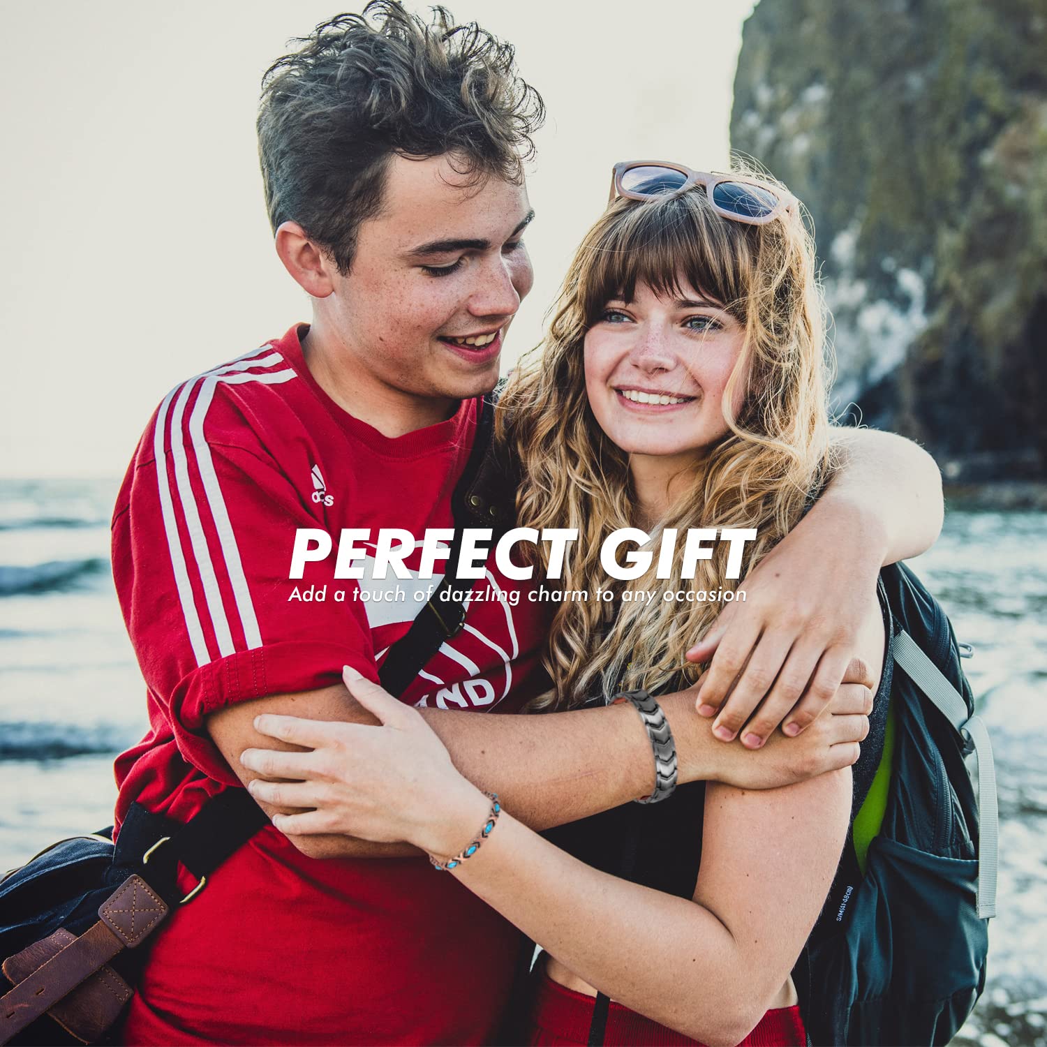 Auinz - Copper Bracelets for Men - 99.99% Solid Pure Copper Magnetic Bracelets Double-Row Auinz