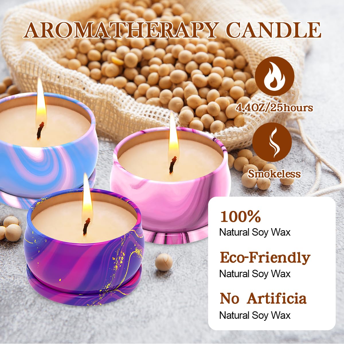 Scented Candles Set of 3, Aromatherapy Candle Set, Home Scented Candles for Winter, Holiday Weimingte