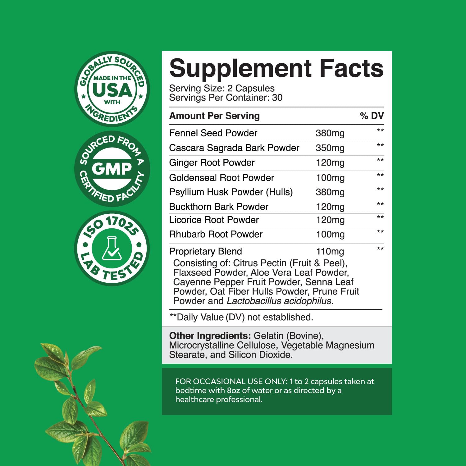 Colon Cleanser & Detox - Lactobacillus Acidophilus Probiotic Supplement Body Cleanse Natures Craft