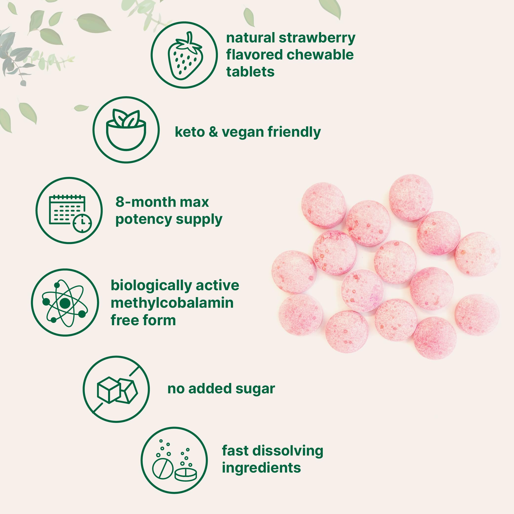 Micro Ingredients Vitamin B12 5000mcg | Methyl B12 Active Form – 240 Chewable Micro Ingredients