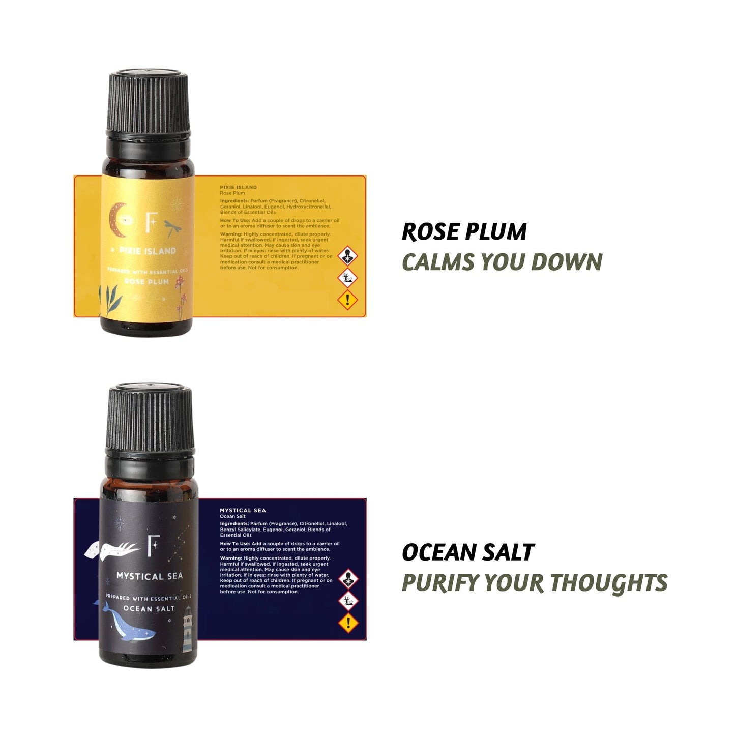 Folkulture Essential Oil Set for Diffuser, Set of 6, Aromatherapy Diffuser Oil Scents for Home