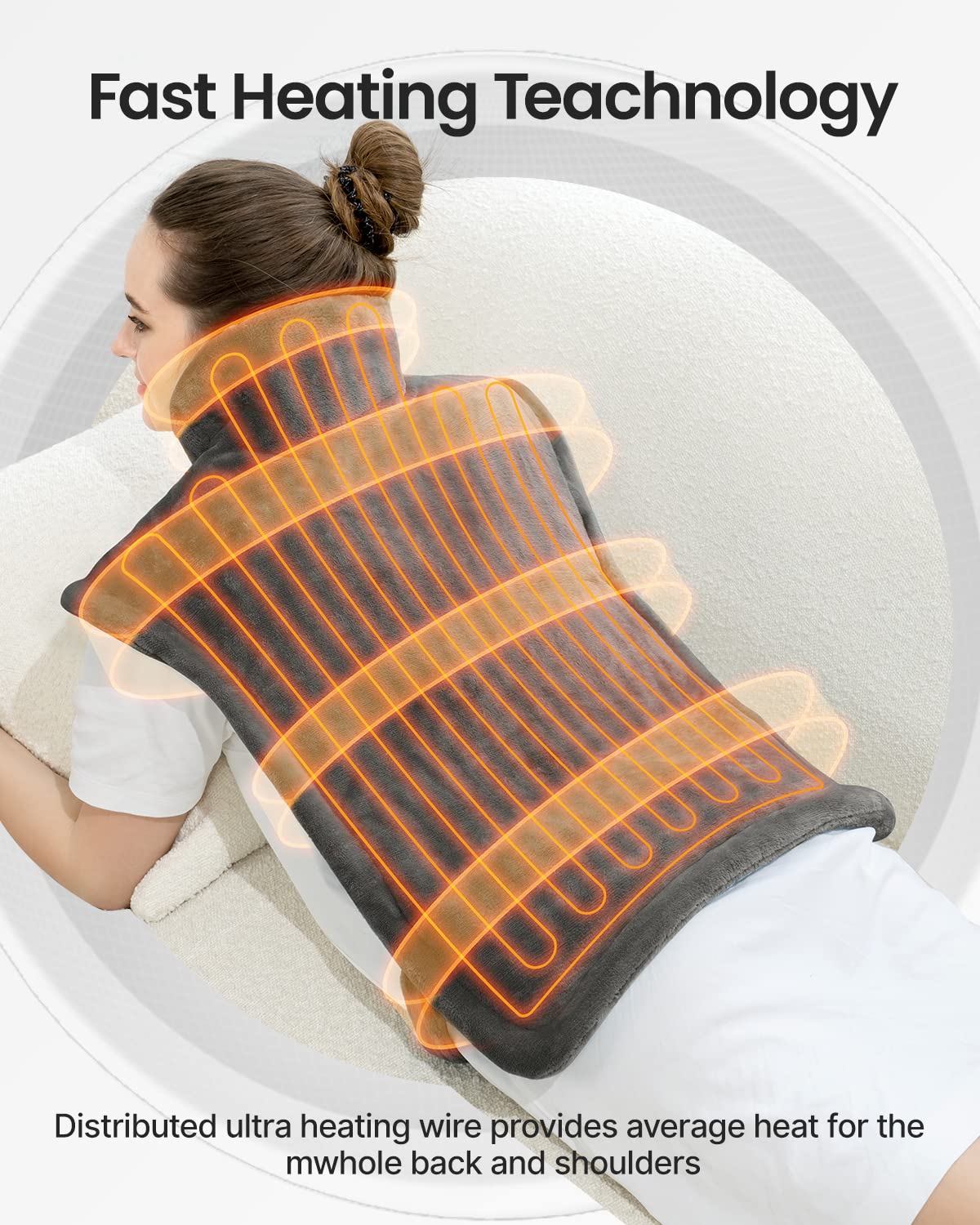 RENPHO Weighted Heating Pad for Back Pain Relief, FSA HSA Eligible, Electric Heat Pads RENPHO