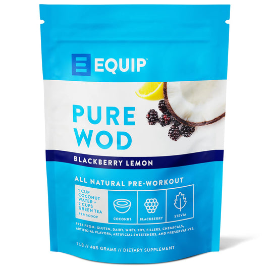 Equip Foods PureWOD All Natural Pre-Workout Powder - 200mg Green Tea Caffeine, BCAA