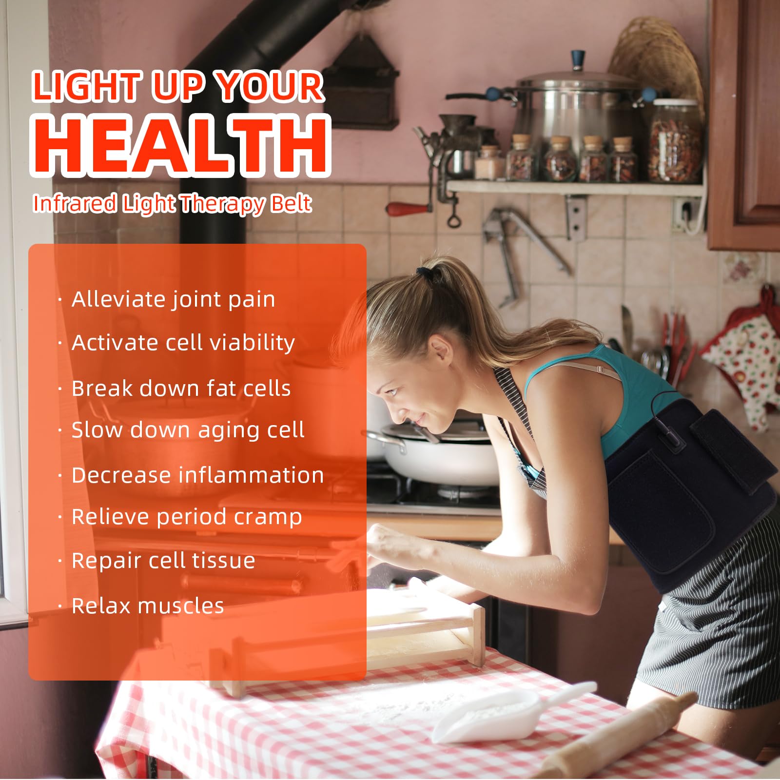 Red Light Therapy Infrared Light Therapy Pad for Body Pain NIR Deep Therapy for Back Knee Hands bonodave