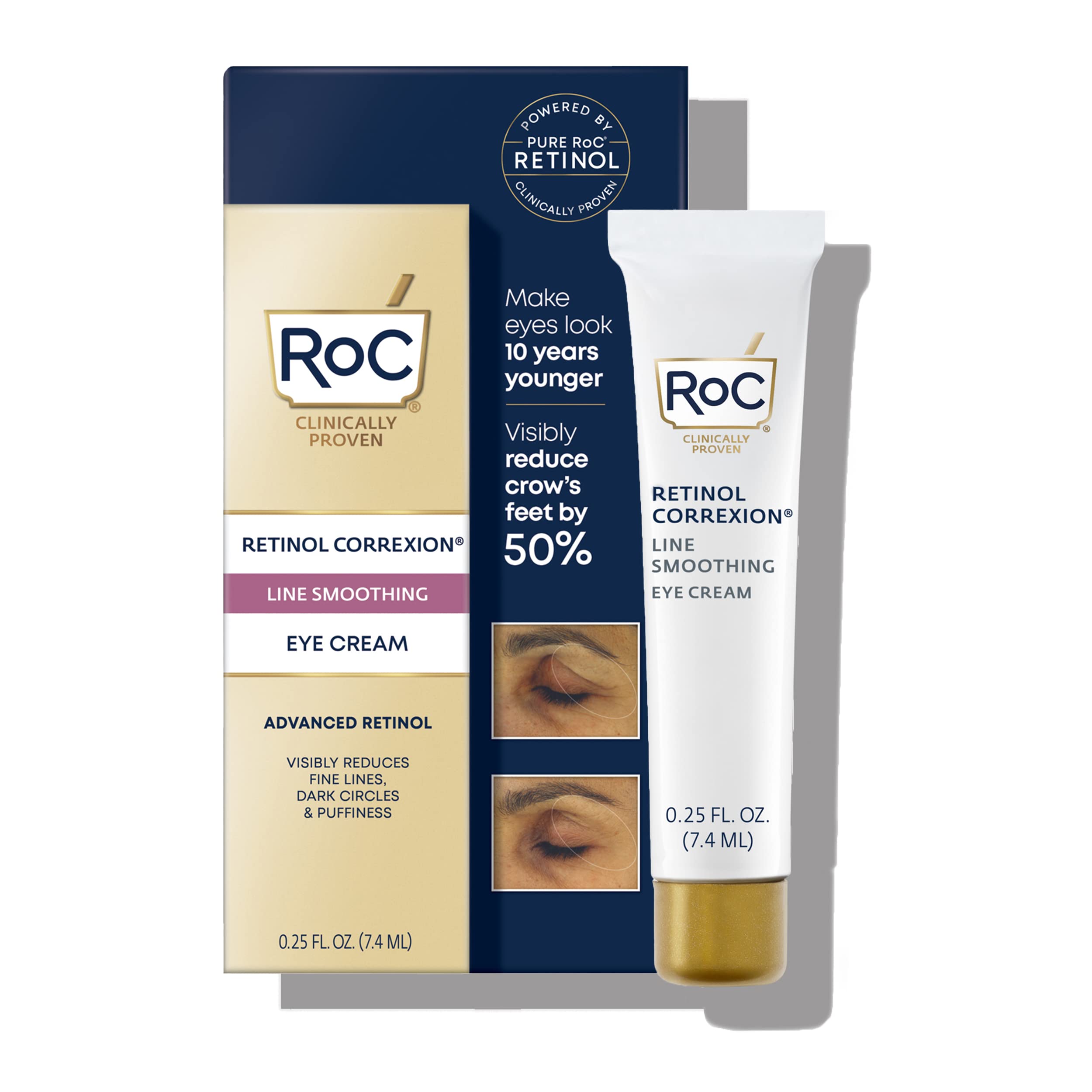 RoC Retinol Correxion Eye Cream Mini for Dark Circles & Puffiness, Daily Wrinkle