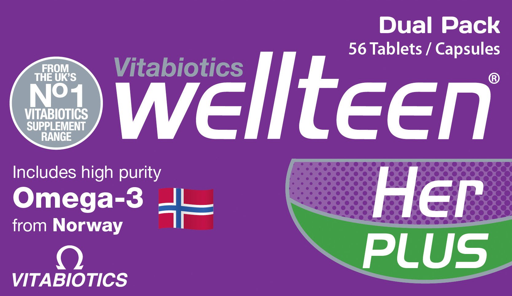 Vitabiotics Wellteen Her Plus - 56 Tablets/Capsules, 56 Count (Pack of 1)