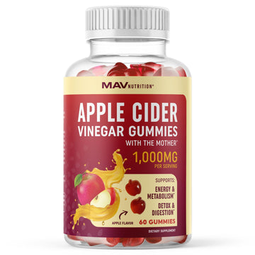 Organic Apple Cider Vinegar Gummies (60 Ct.) | Weight, Digestion, Detox, Immunity & Diet Support