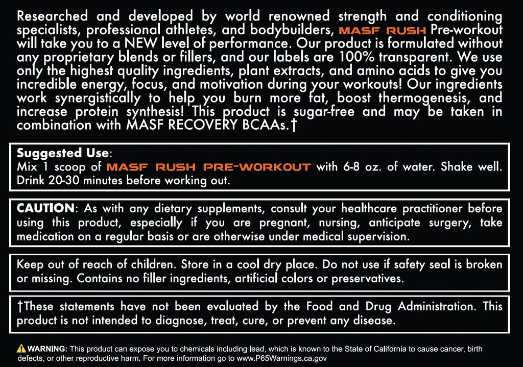 MASF Rush Pre-Workout (Orange-Mango)