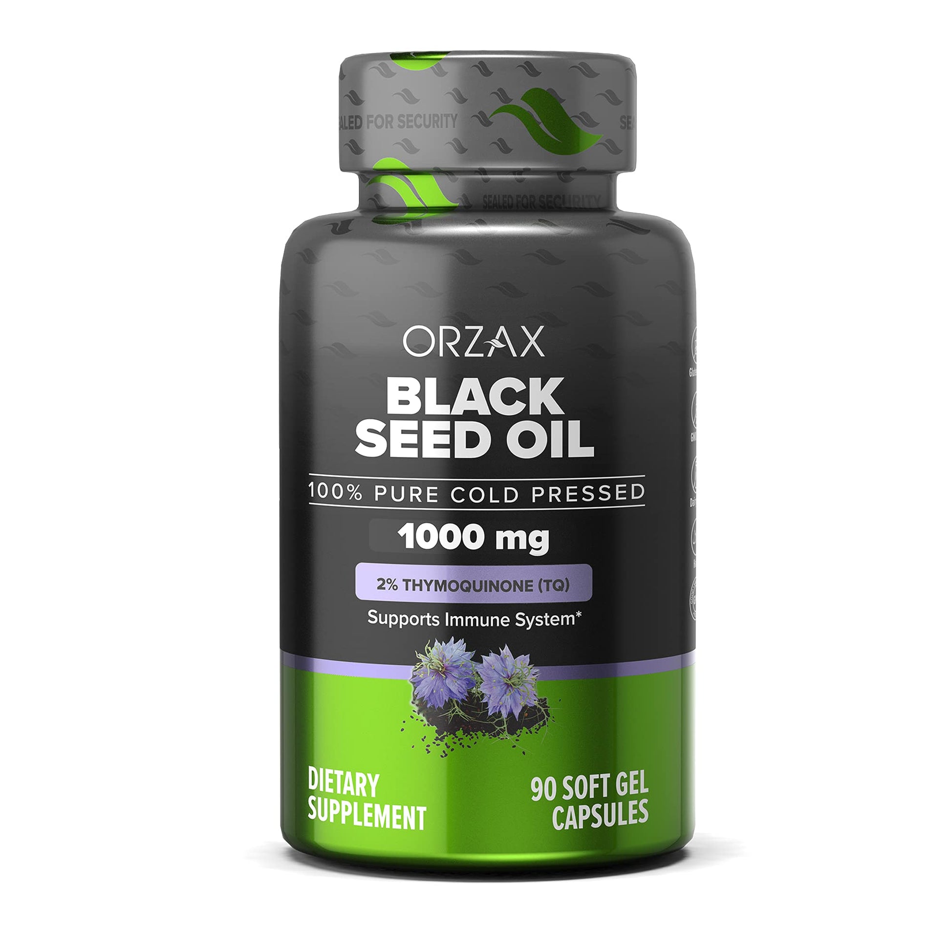 ORZAX Black Seed Oil Organic Cold Pressed Capsules with 2% Thymoquinone 