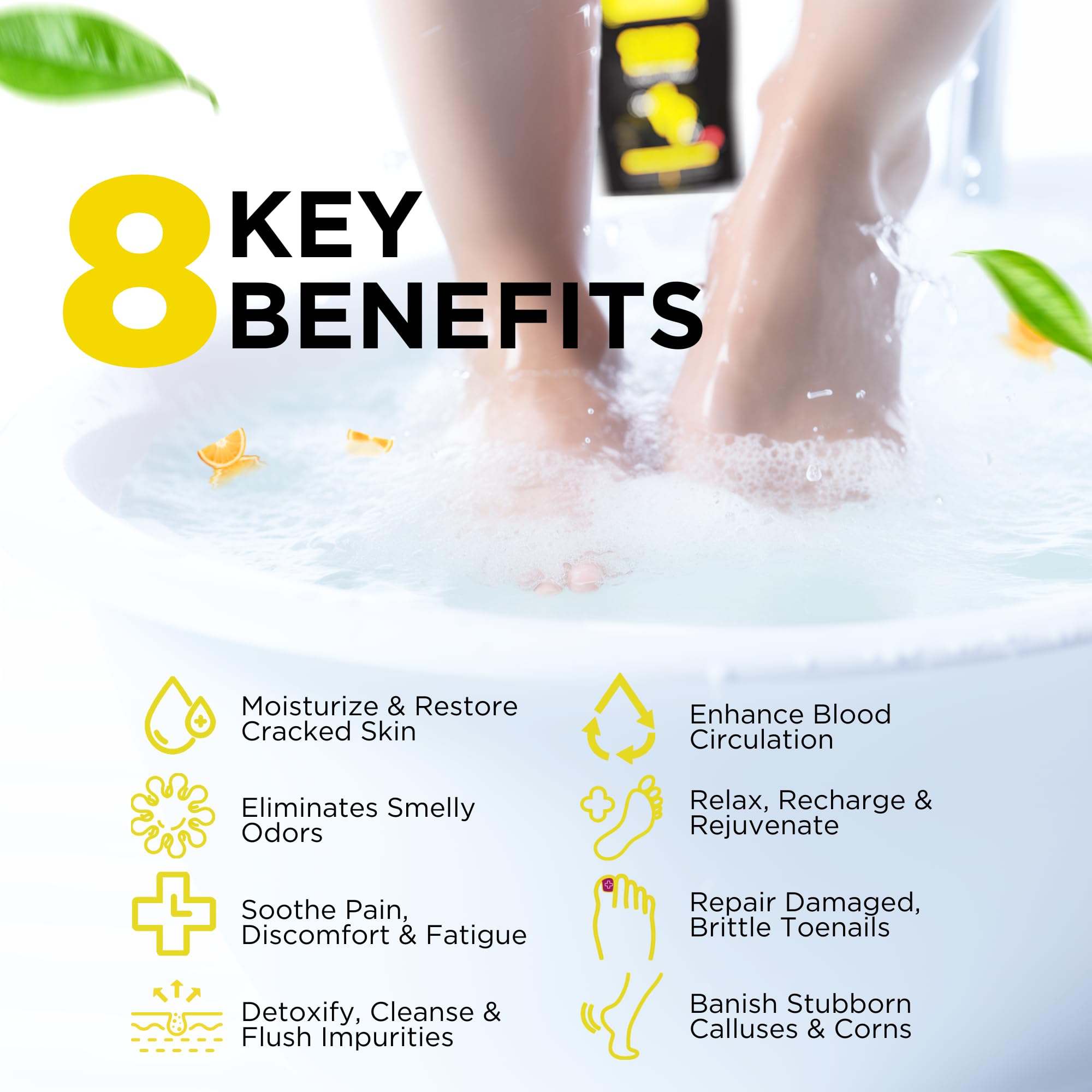 Citrus Detox Foot Soak with Epsom Salt - for Foot Callus, Immune Boost, Damaged Toenail DAILY REMEDY