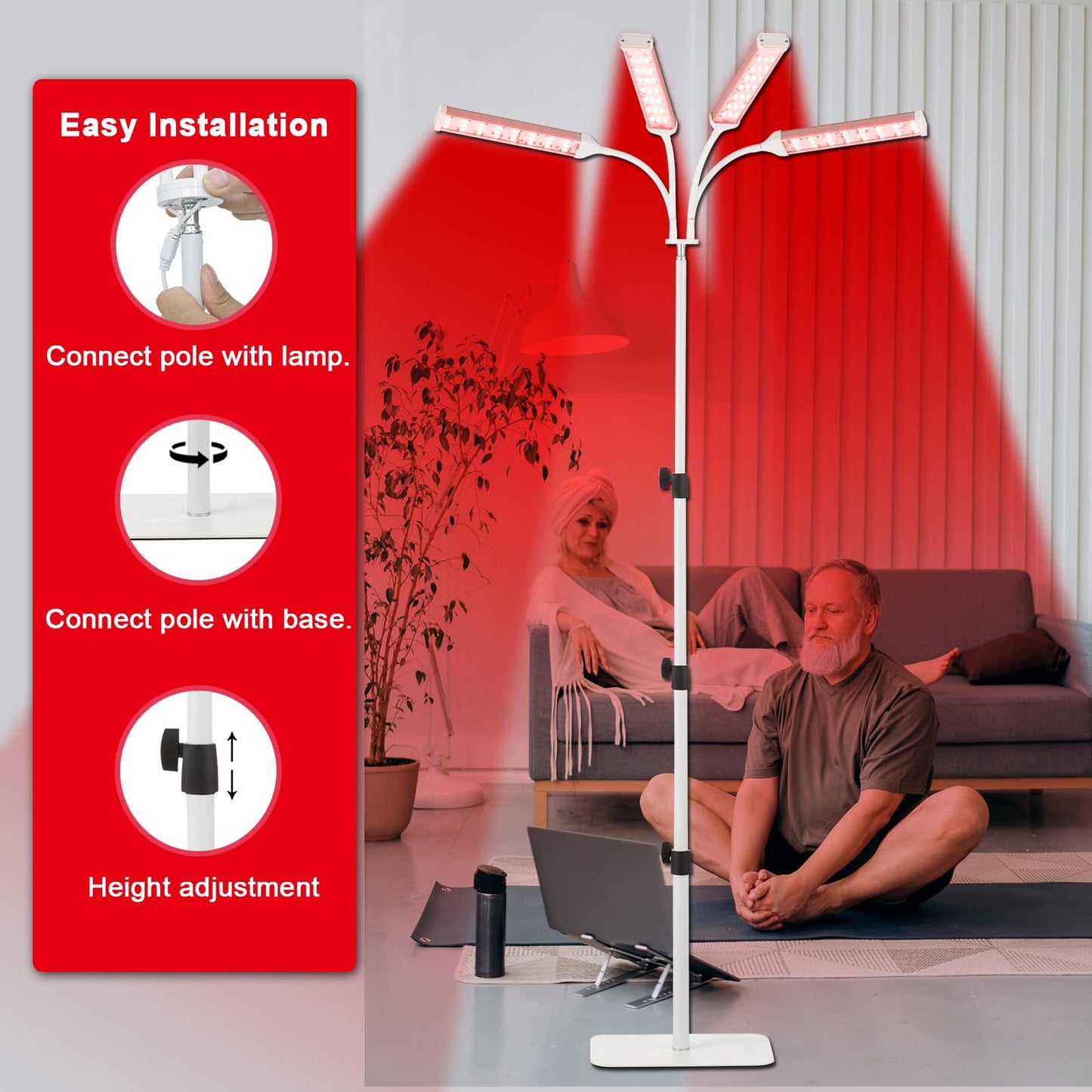 Akarishin Red Light Therapy Lamp-660nm Red Light,850nm & 940nm Infrared Light Therapy