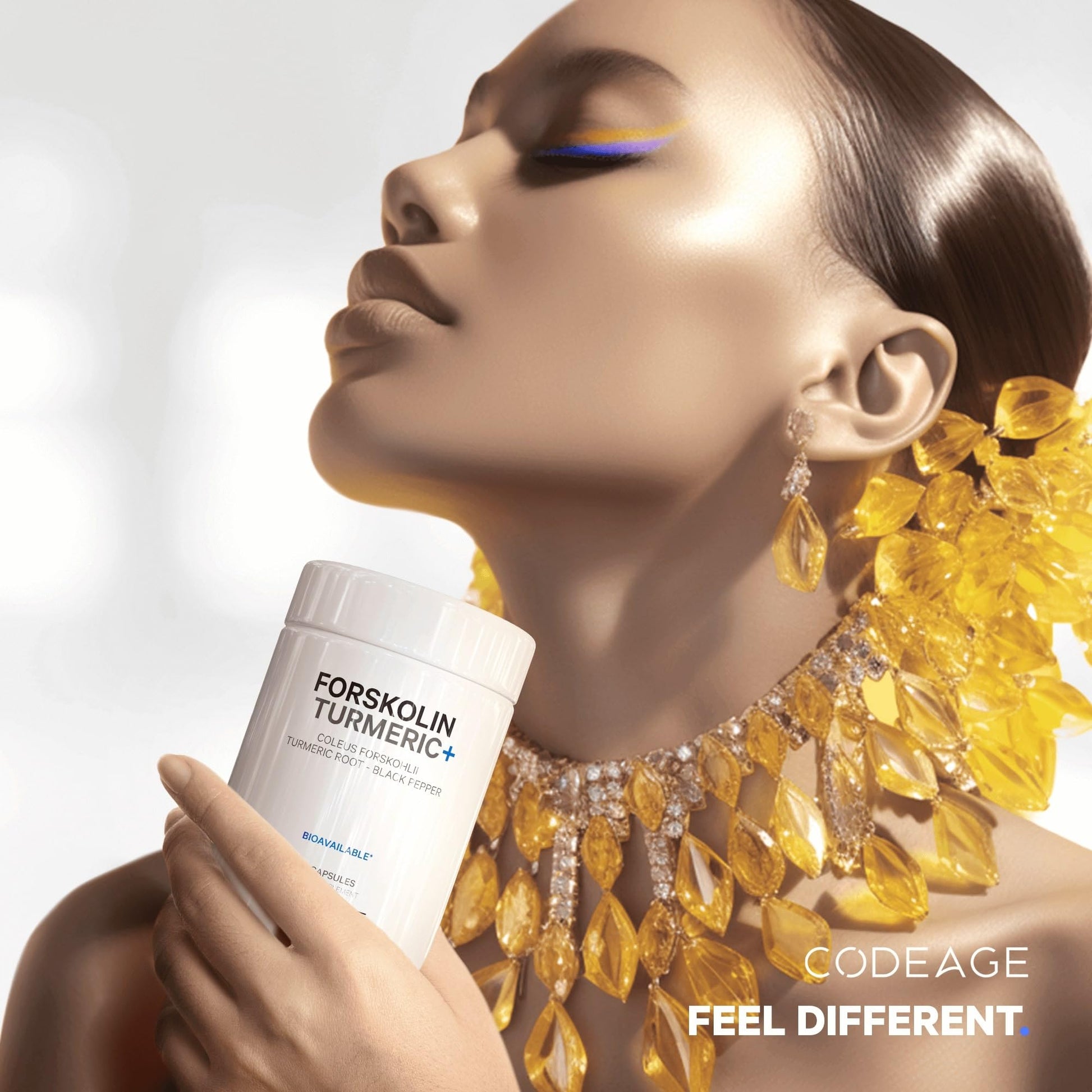 Codeage Forskolin, Pure Forskolin Coleus + Organic Turmeric Root Powder, 95% Curcumins Codeage
