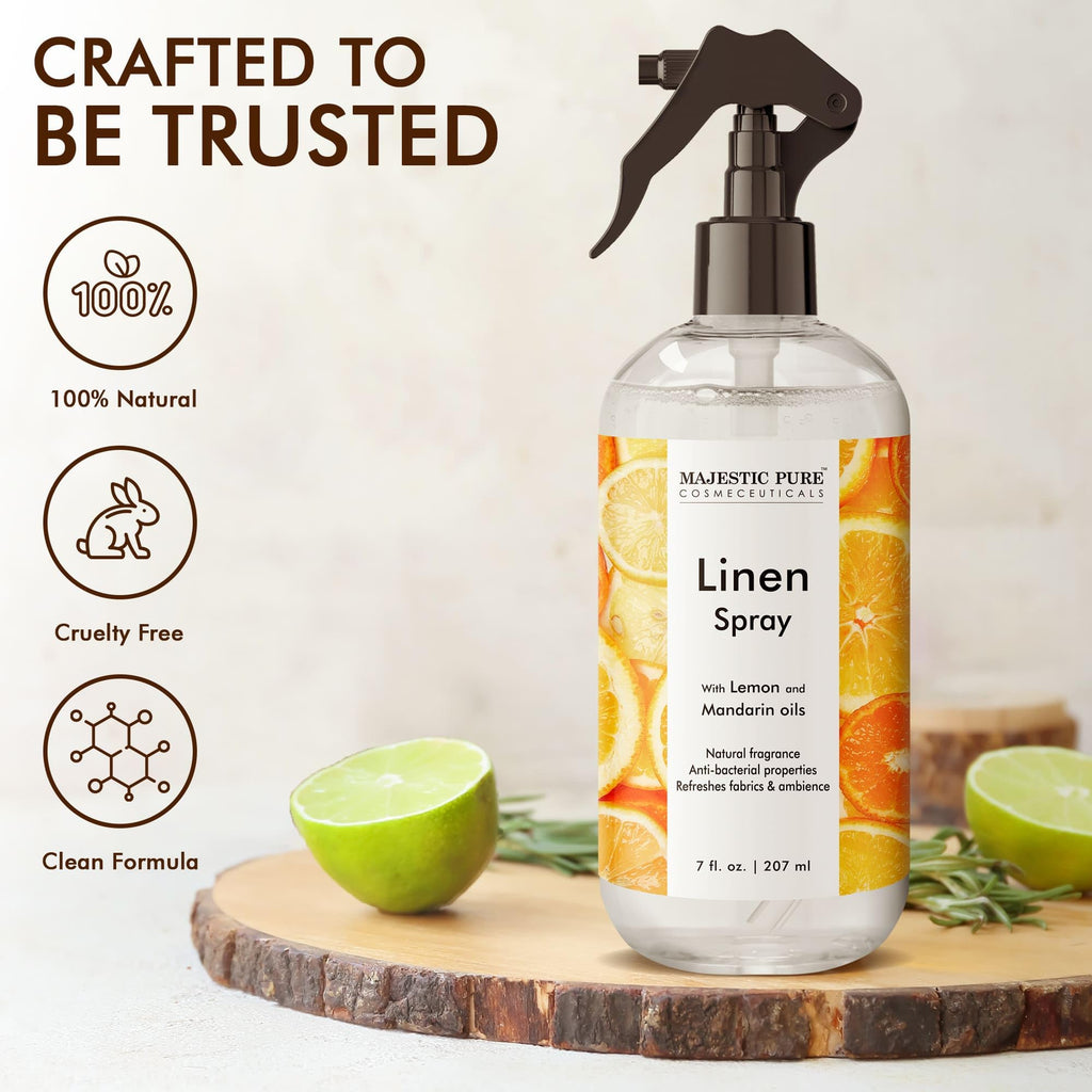 Majestic Pure Linen Spray | All Natural Fragrance | Spray for Pillows, Bedding, Sheets, Clothing