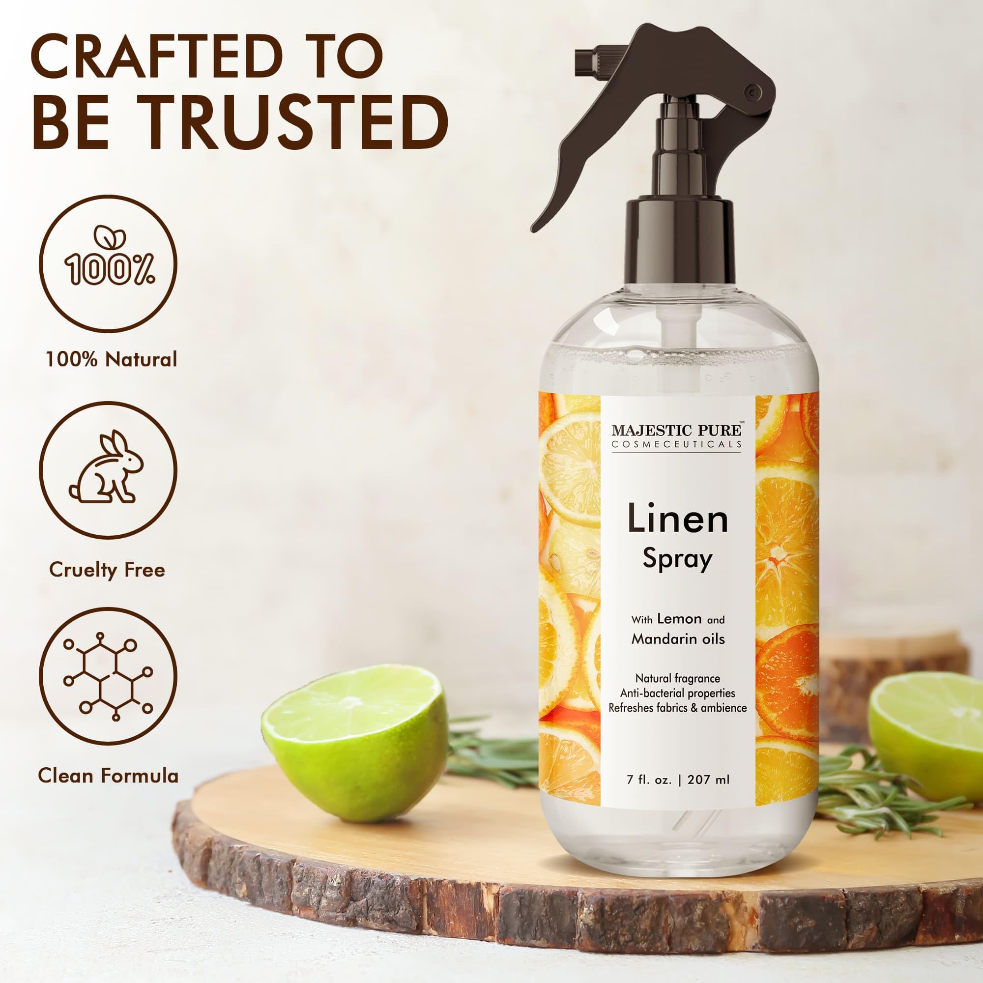 Majestic Pure Linen Spray | All Natural Fragrance | Spray for Pillows, Bedding, Sheets, Clothing MAJESTIC PURE