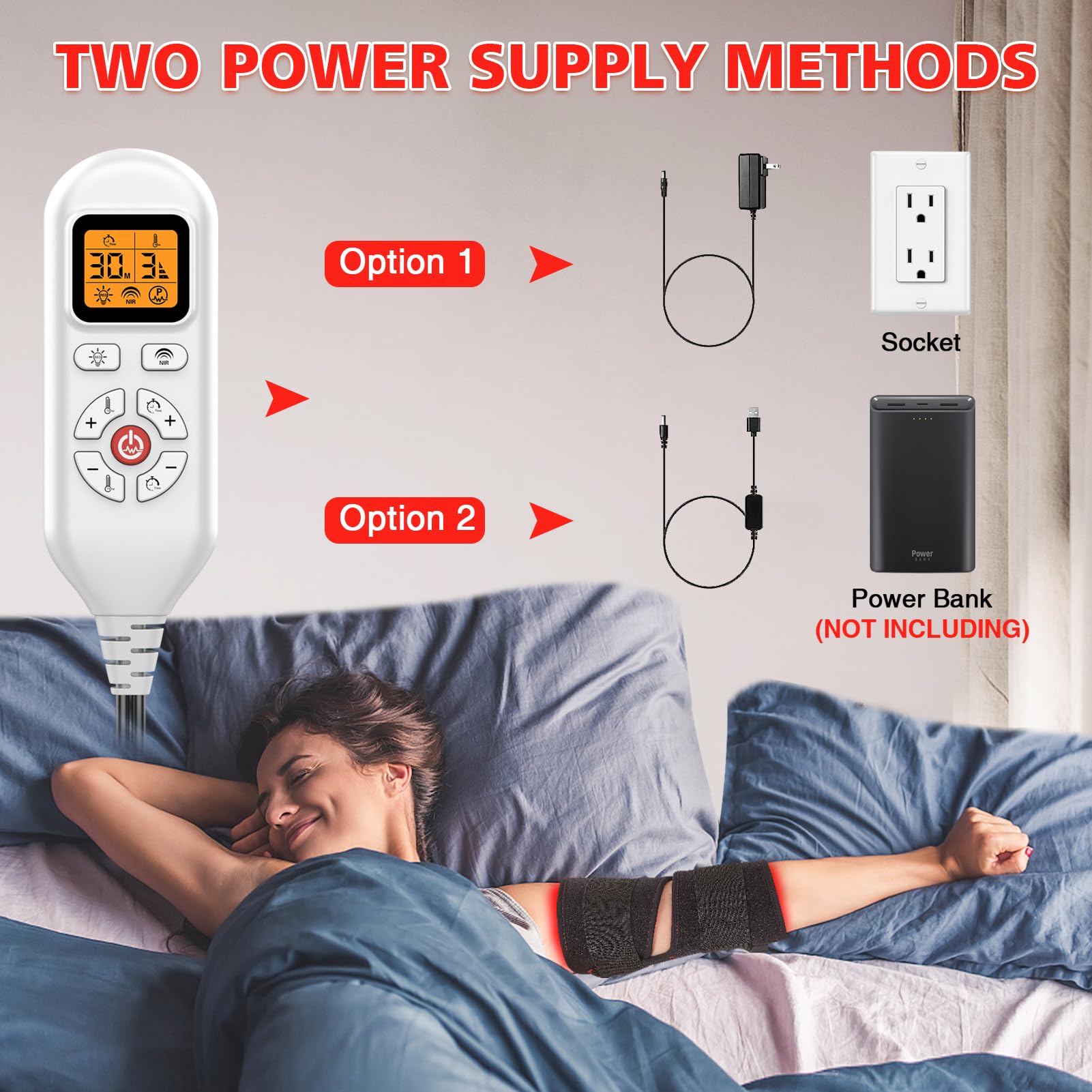 JOBYNA Red and I.nfrared L.ight T.herapy for Elbow Wrap, 850nm Near I.nfrared L.ight & 660nm JOBYNA