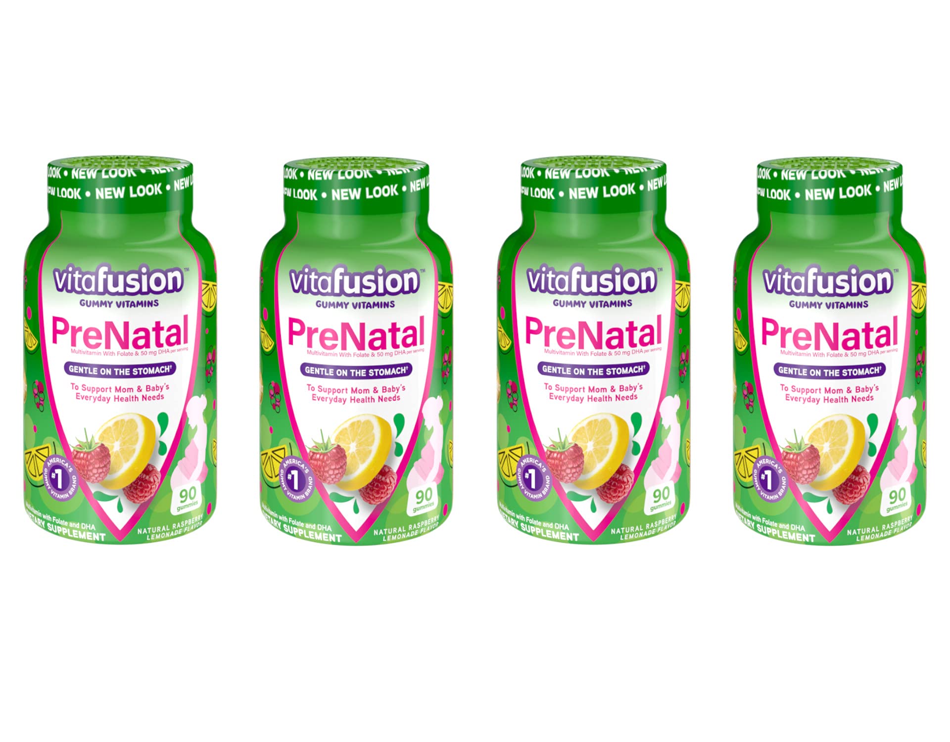 Vitafusion Prenatal, Gummy Vitamins - 90 Gummies each (Value Pack of 4)