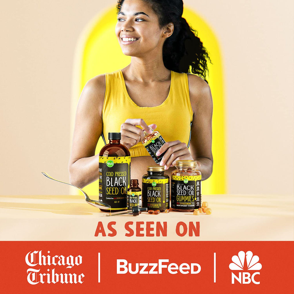 MAJU's Black Seed Oil Capsules - Cold Pressed, 2% Thymoquinone, 100% Turkish Black Maju Superfoods