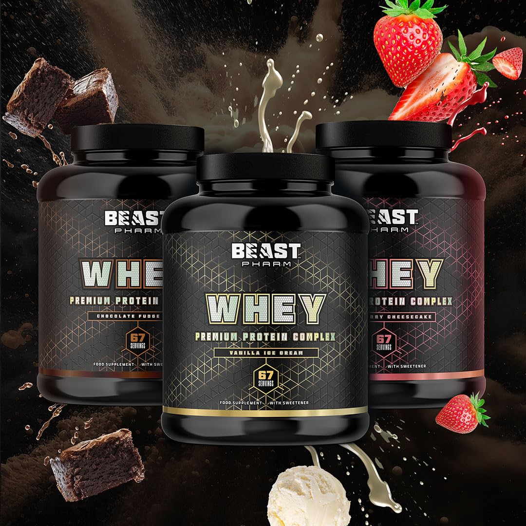 Beast Pharm | WHEY Protein Powder | 2.01kg/67 Servings | Vanilla Ice Cream Beast Pharm