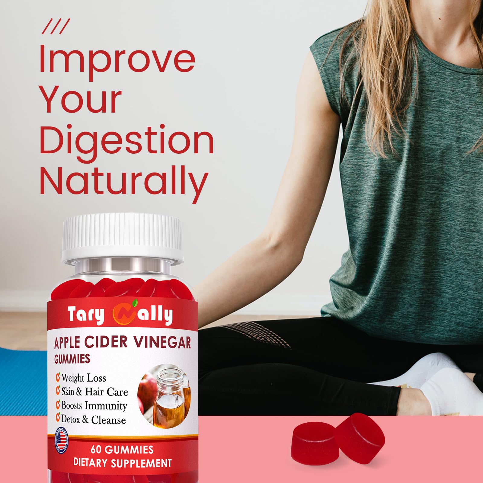 Apple Cider Vinegar Gummies Keto ACV Gummies for Weight Loss and Belly Fat Tary Nally