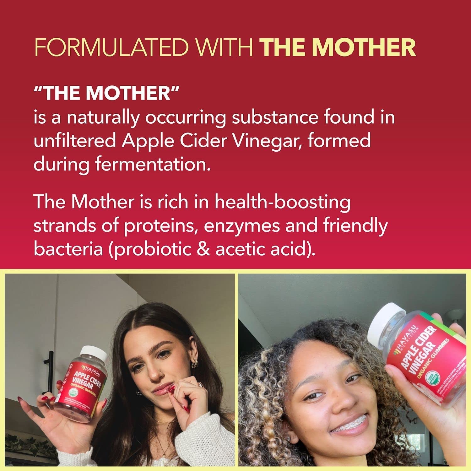 Organic Apple Cider Vinegar Gummies Detox | The Mother Enzyme | ACV Gummy HAVASU NUTRITION