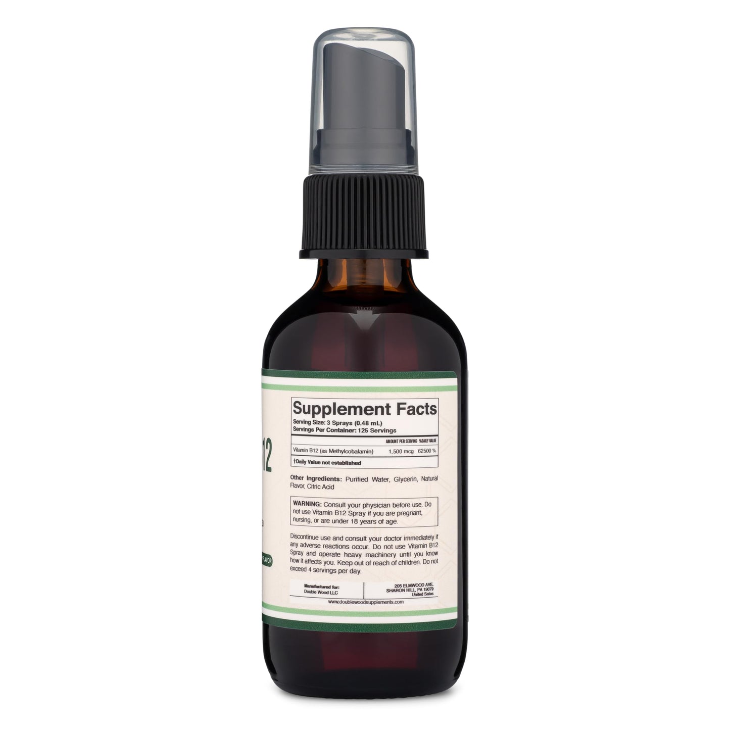 Vitamin B12 Sublingual Spray (2 Spray Dose of Vitamin 12 1000mcg, 3 Spray Serving Size