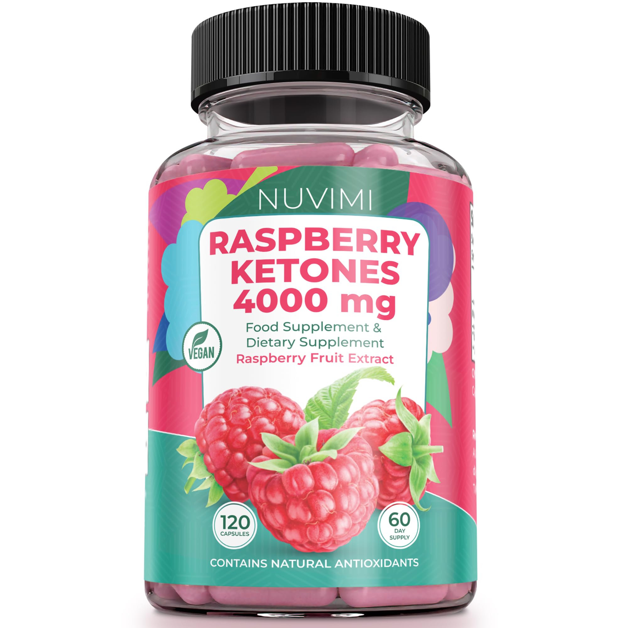 NUVIMI Raspberry Ketones 4000 mg Natural Dietary Food Supplement to Support Healthy