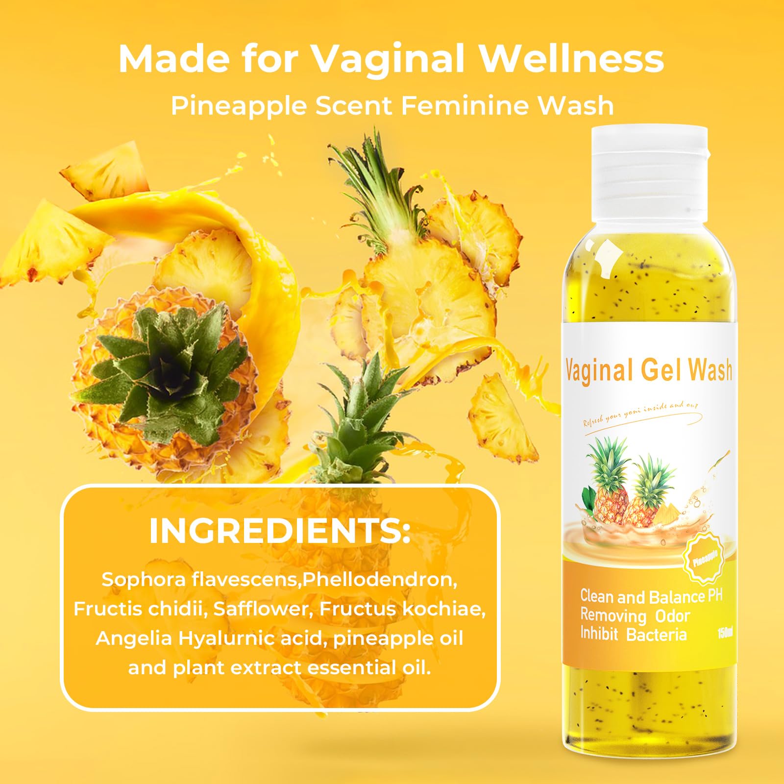 Feminine Wash & Yoni Oil & Yoni Soap Set for Women, Yoni Wash for Vaginal Ph Balance Remove Odor BASSI