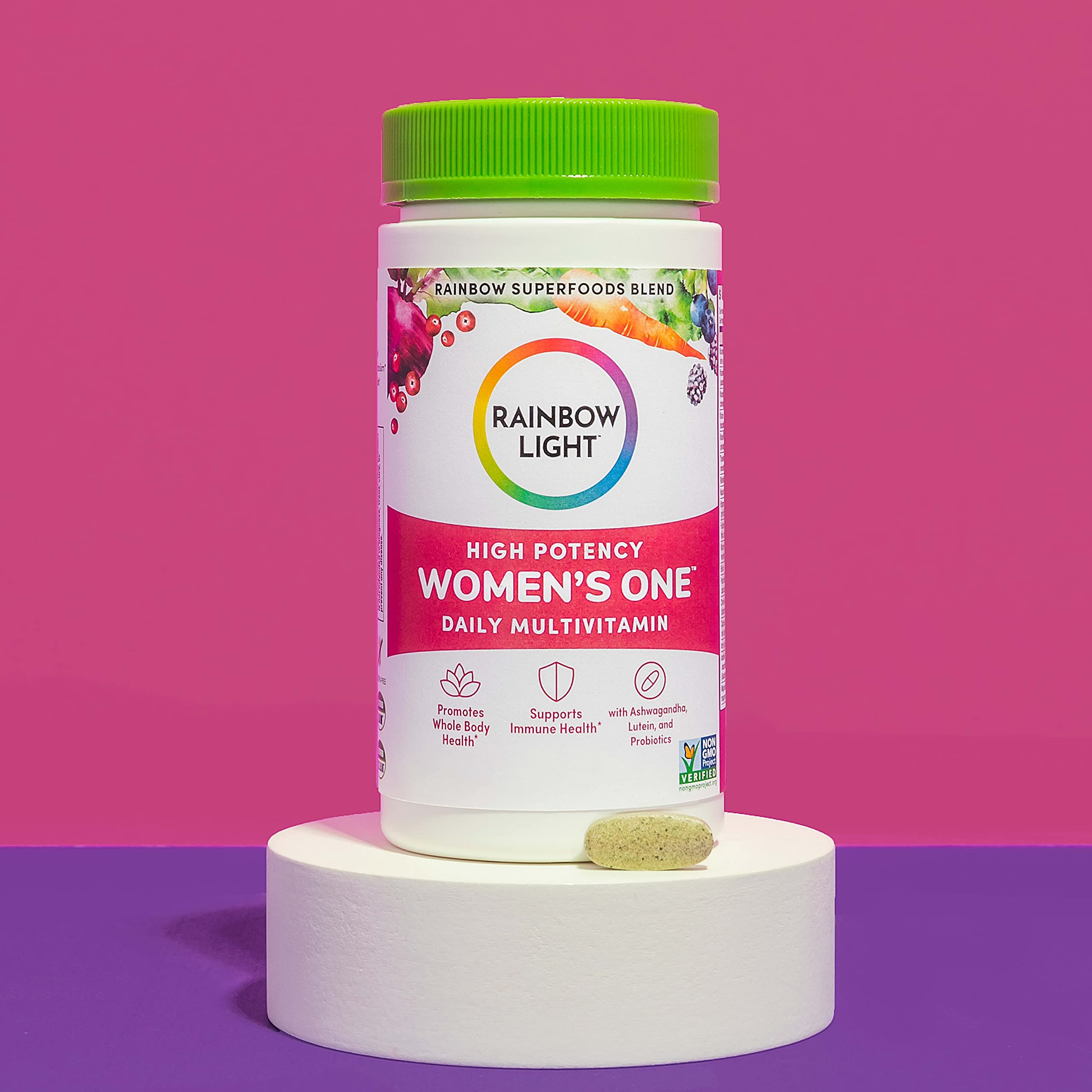 Rainbow Light Multivitamin for Women, Vitamin C, D & Zinc, Probiotics, Women’s One Rainbow Light