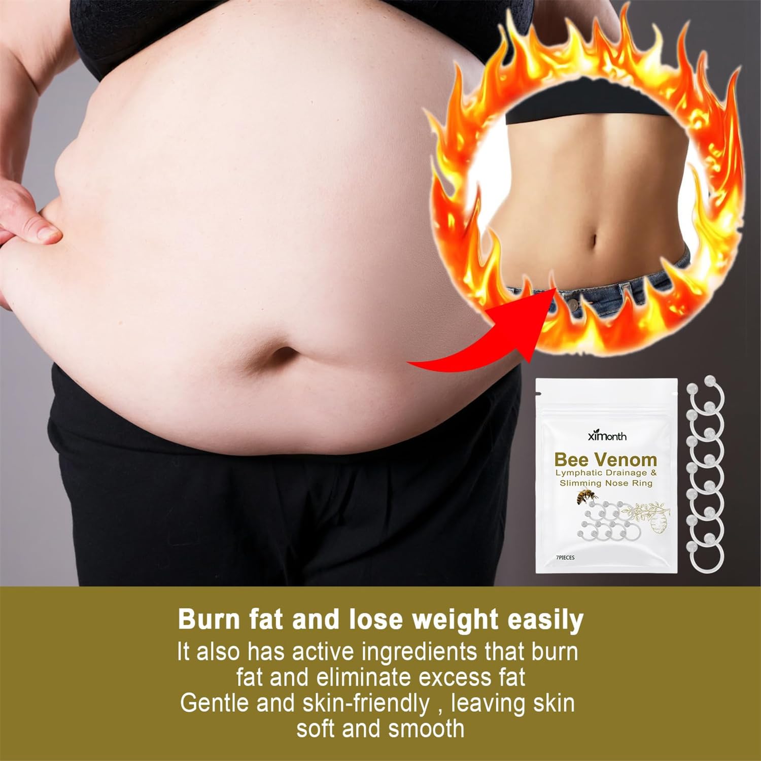 Bee Venom Slimming Nose Ring GGPM Bee Venom Lymphatic Drainage & Slimming Nose Ring Bee Venom Generic