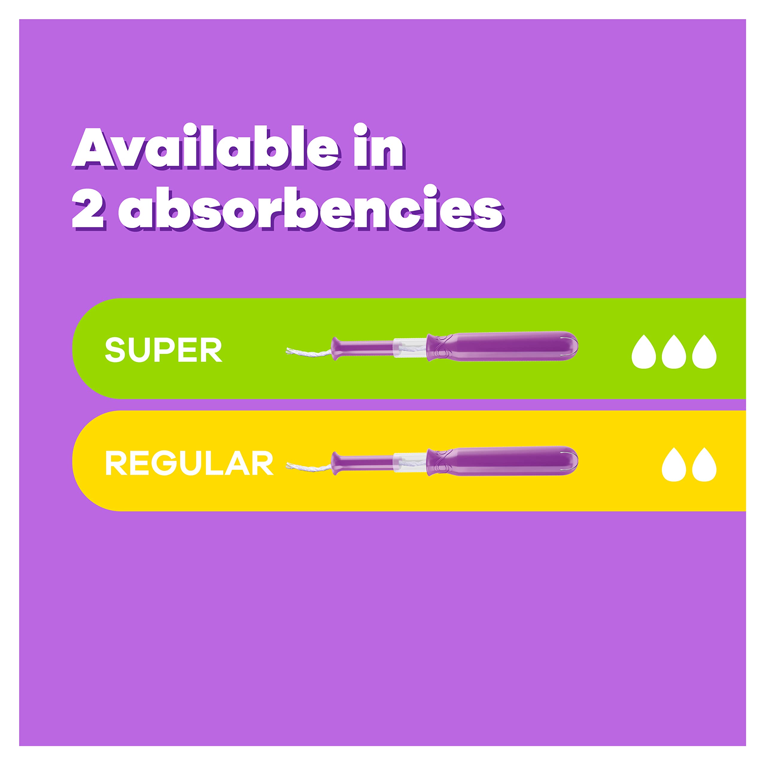 Tampax Pocket Radiant Compact Tampons Multi Pack, Regular/Super Absorbency with BPA-Free Tampax