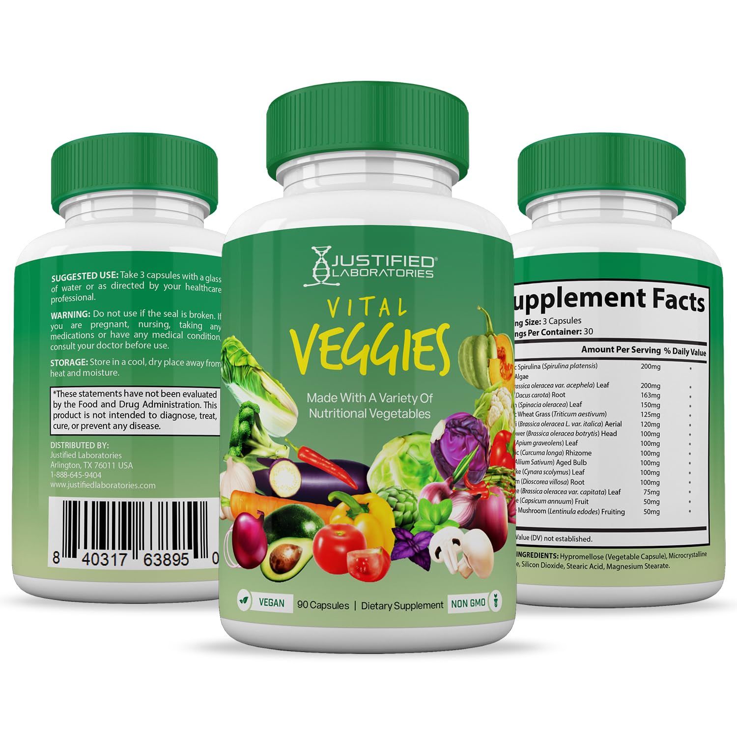 (6 Pack) Vital Fruits and Veggies Supplement Whole Food Red & Green Superfoods