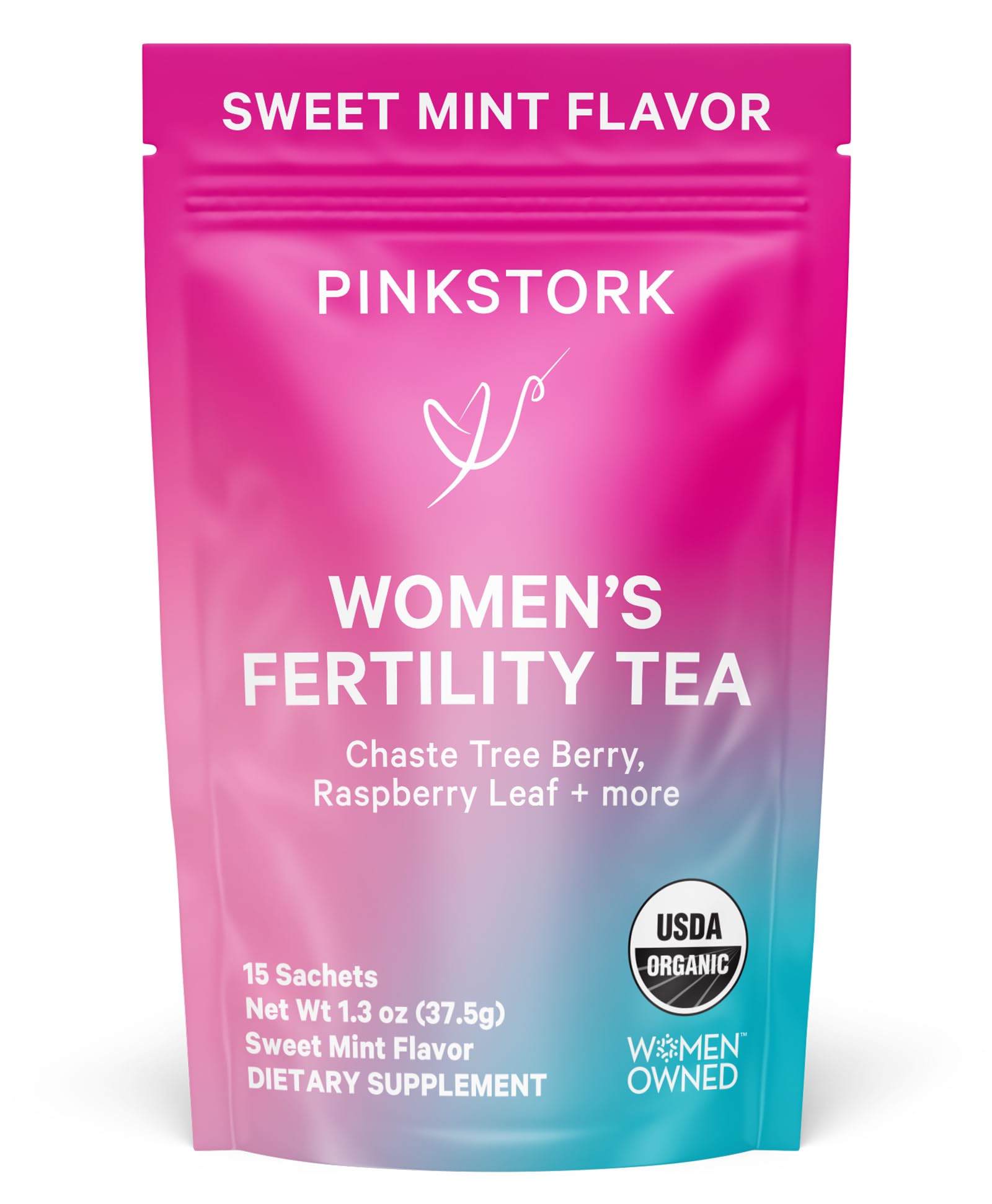 Pink Stork Fertility Tea for Conception and Hormone Balance with Organic Mint, Vitex