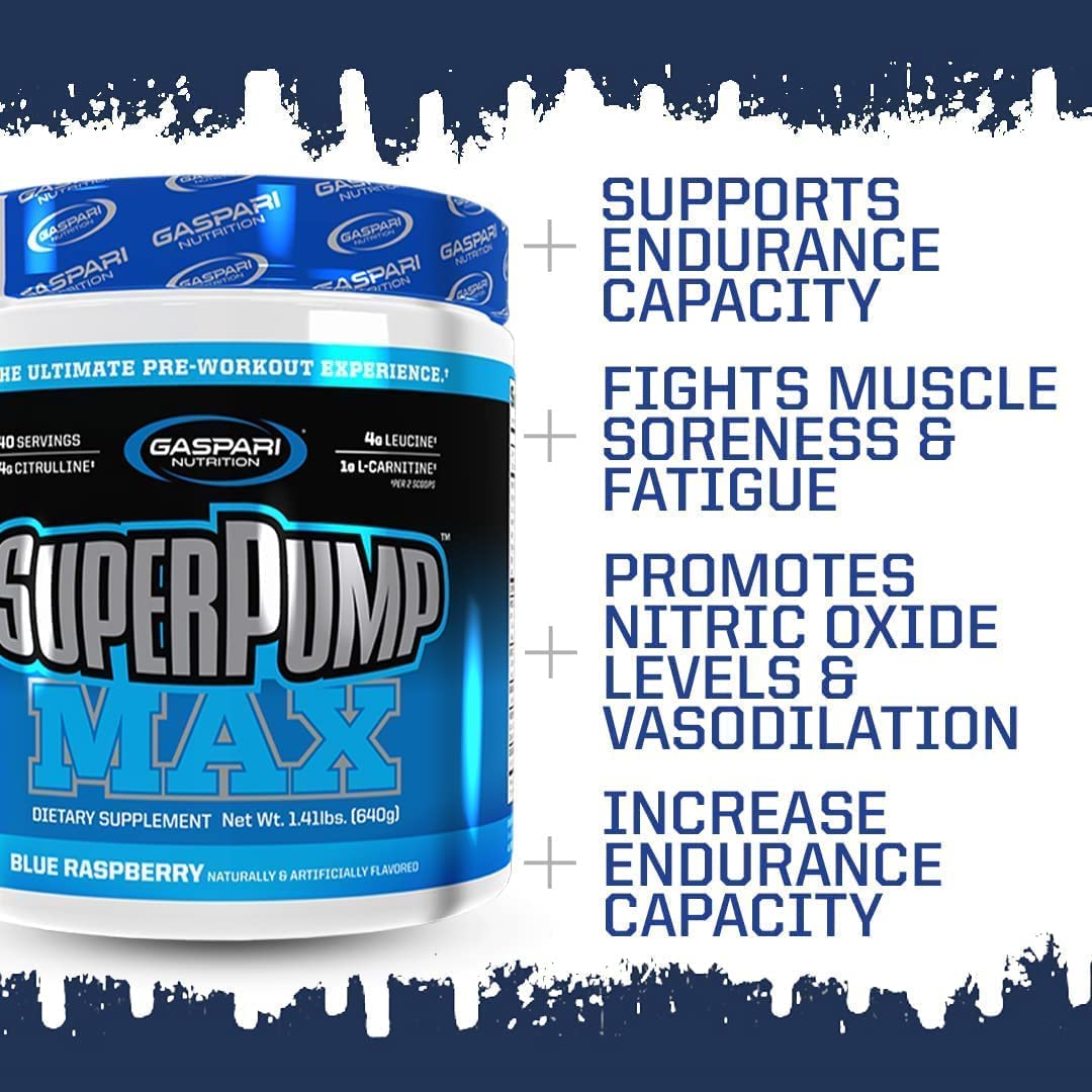 Gaspari Nutrition SuperPump Max Blue Raspberry Ice - 1.41 lbs