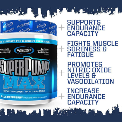 Gaspari Nutrition SuperPump Max Blue Raspberry Ice - 1.41 lbs
