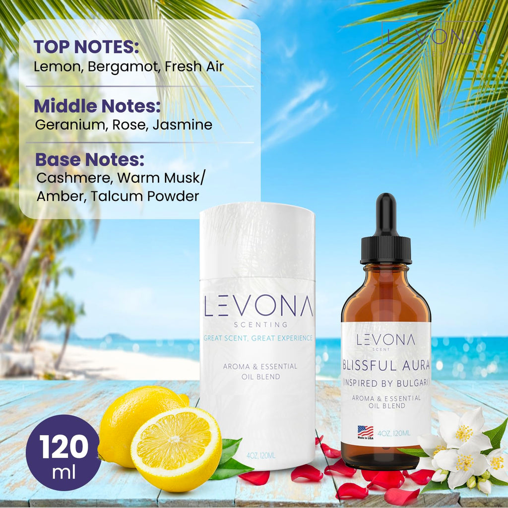 Levona Scent Essential Oils for Diffuser: Blissful Aura Inspired by Bulgari with Notes of Amber
