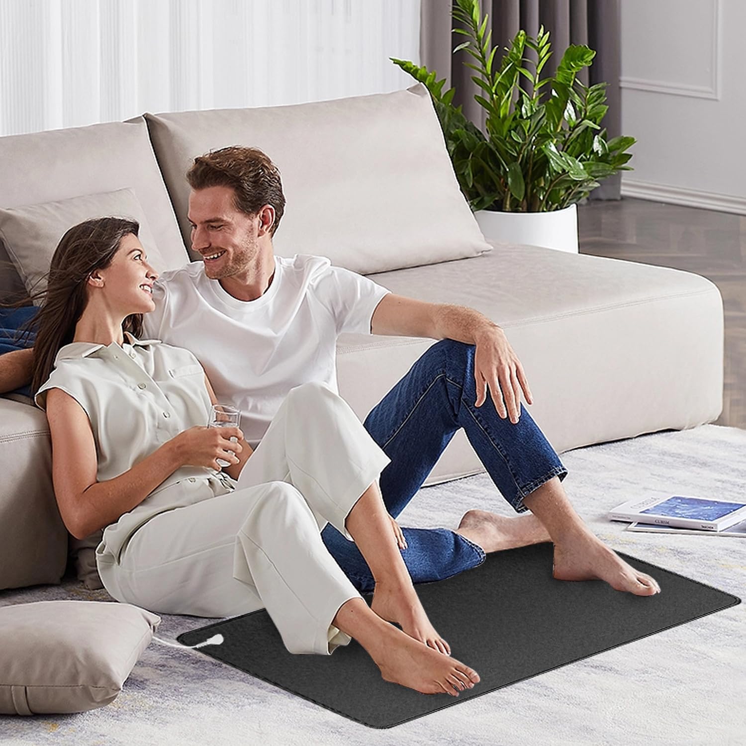 XINHUSU Grounding Mat 11.8"x23.6" Grounding Pad with 15ft Grounding Cord Grounding Mat XINHUSU