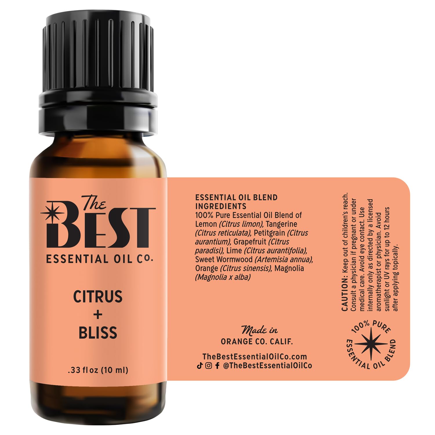 The Best Citrus + Bliss Essential Oil Blend- Premium Grade- 100% Pure & Natural for Aromatherapy The Best Essential Oil Co
