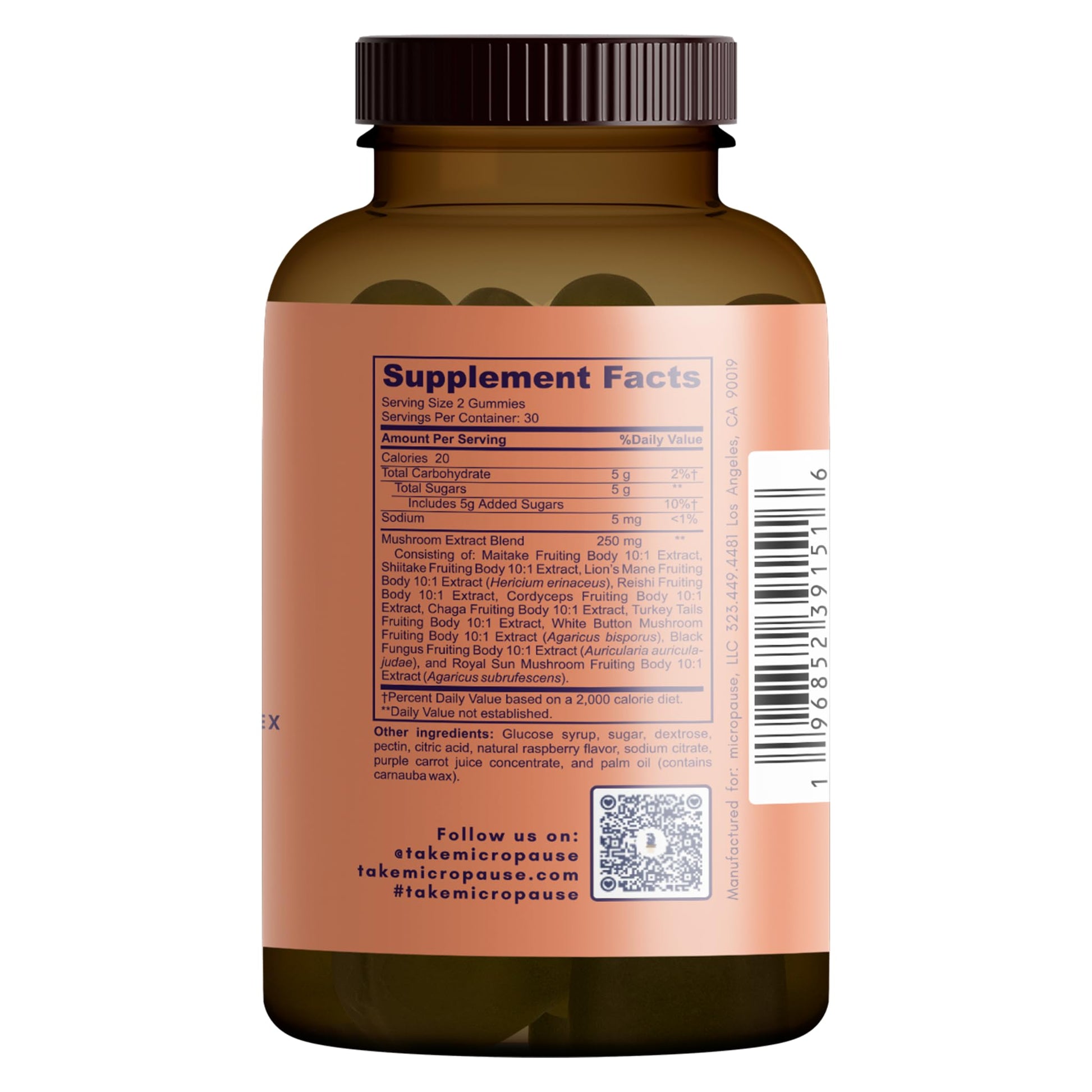 So Mush Support Hormone Free Gummies for Menopause - Supports Energy, Focus, Immunity Micropause